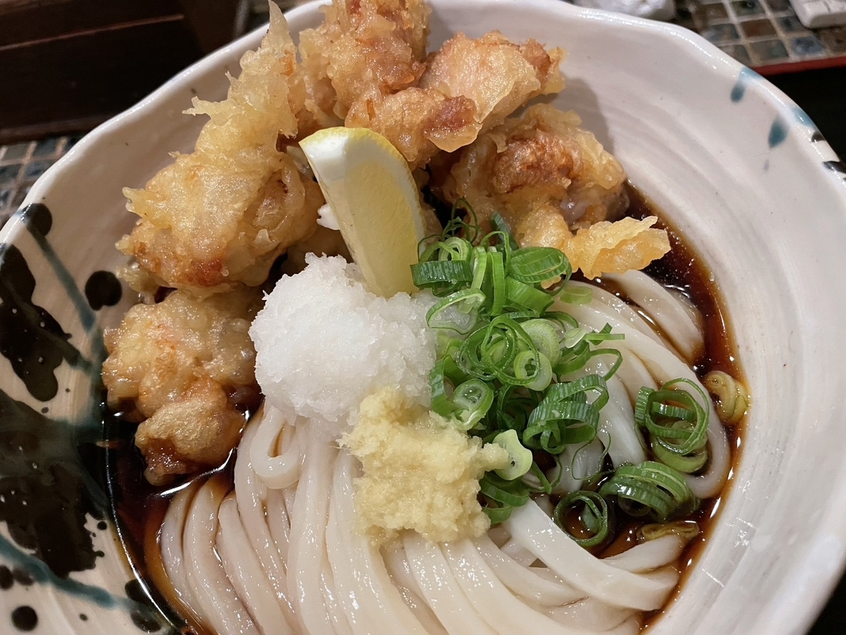 大阪の超名店「たけうちうどん店」のとり天ぶっかけ#おすすめ