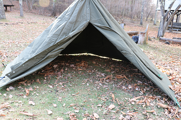 冬キャンプ用にポーランド軍のポンチョテントを買ってみた ヘソで茶をわかす