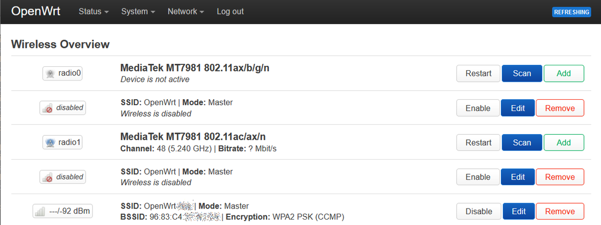 無線LANデバイスが正しく認識されている