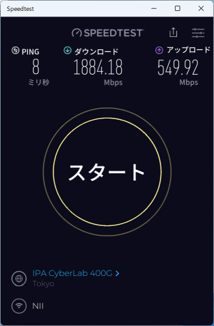 BE200のSpeedtest結果