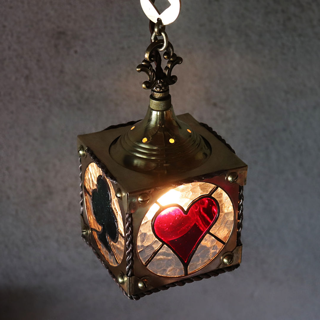 A281-53 アンティーク ステンドグラス吊り下げ照明器具 吊り下げランプ