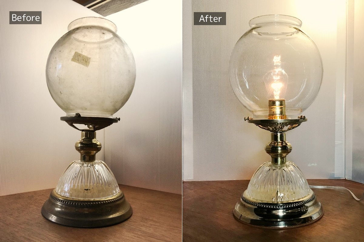 レトロ ガラス カラフルランプ ※欠け修正済み