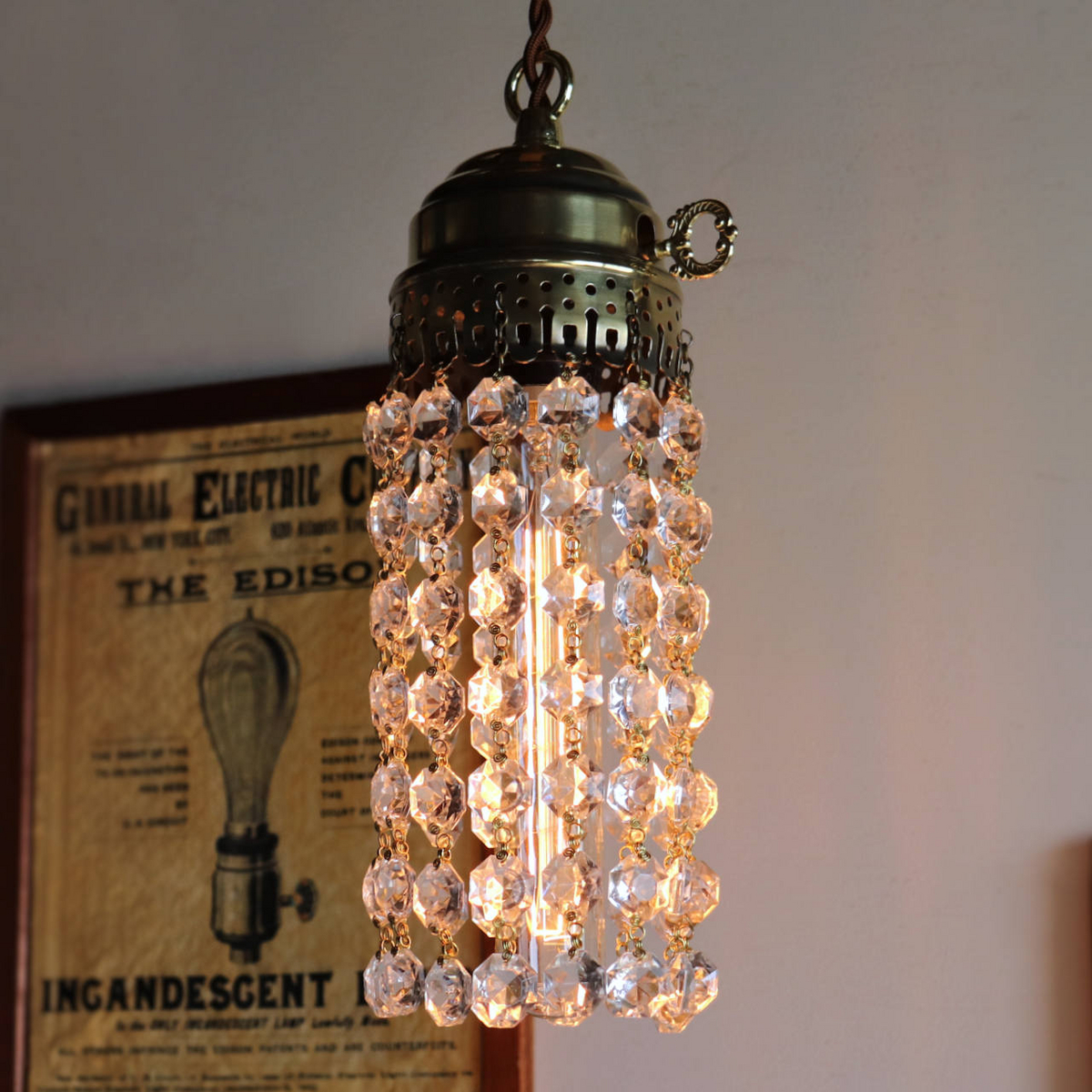 ヴィンテージミニシャンデリアオクタゴンプリズムペンダントライト