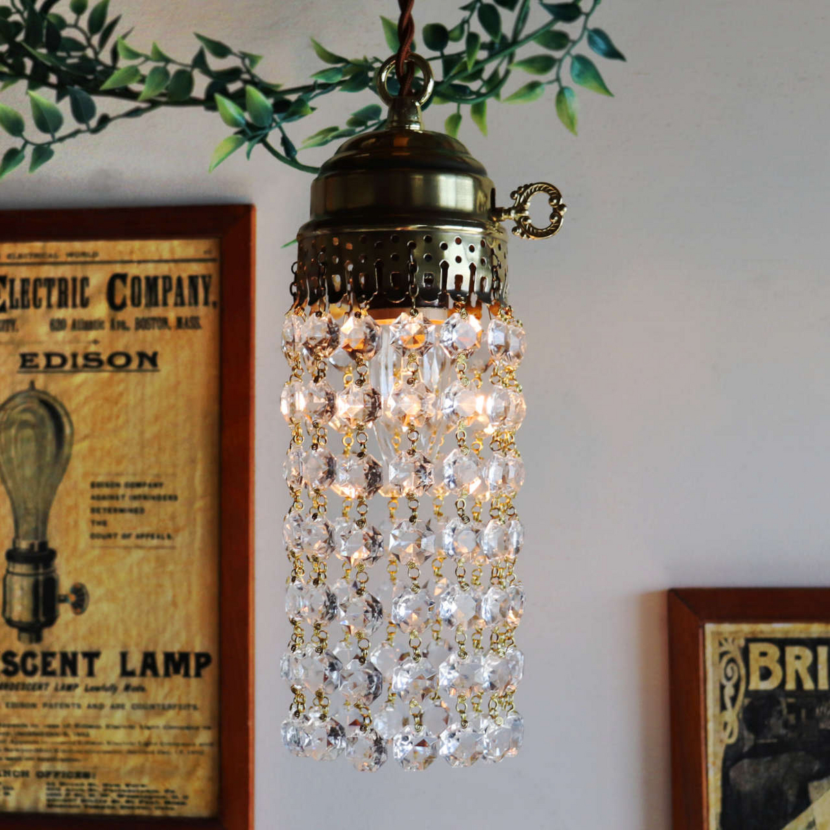 ヴィンテージミニシャンデリアオクタゴンプリズムペンダントライト