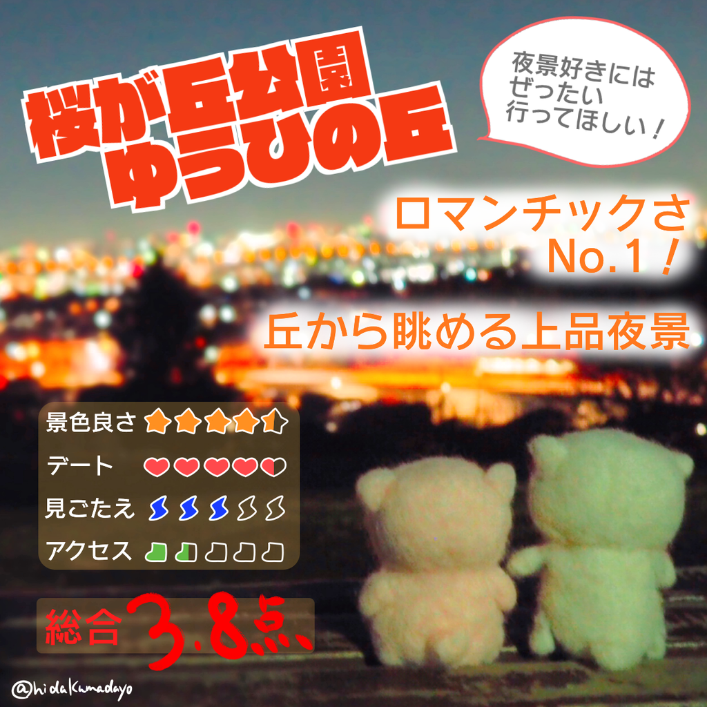 桜ヶ丘公園 ゆうひの丘 夜景好きには絶対行ってほしい 上品夜景が楽しめる東京の穴場デートスポット ひだくまの展望台デートへ行こう