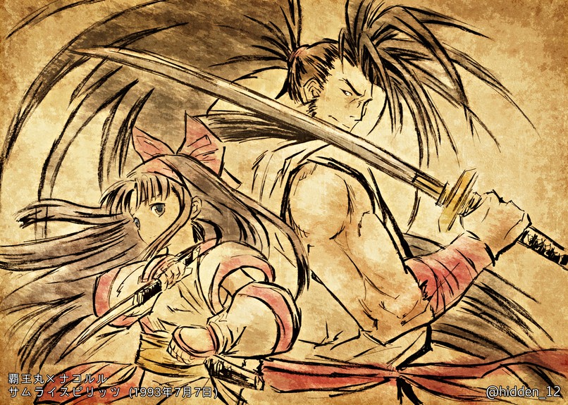 ナコルル 羅刹 サムライスピリッツ】直筆 手描きイラスト 色紙 同人