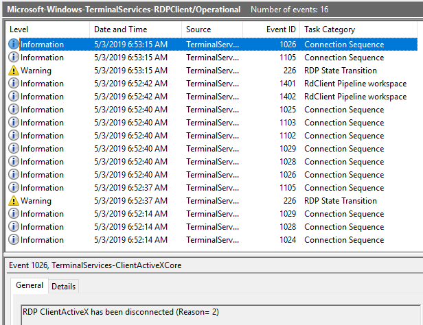 Event Code 21 Rdp Microsoft-Windows-TerminalServices-RDPClient and NLA - @port139 Blog