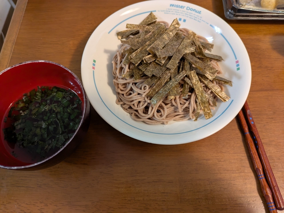 茹で上がった蕎麦