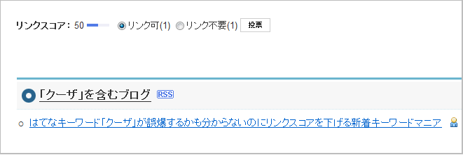 はてなキーワード「クーザ」のリンクスコア