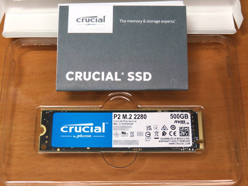 Crucial SSD P2シリーズ 500GB M.2