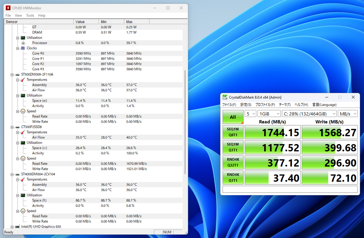 ヒートシンク取り付け後の温度変化