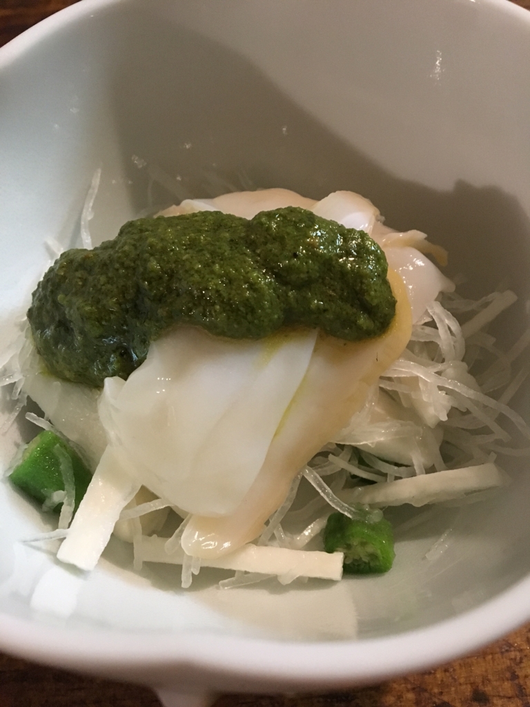 長芋とまつぶ貝 バジル風味の酢みそで Fuji To Higanzakura 長芋とまつぶ貝 バジル風味の酢みそで Fuji To Higanzakura