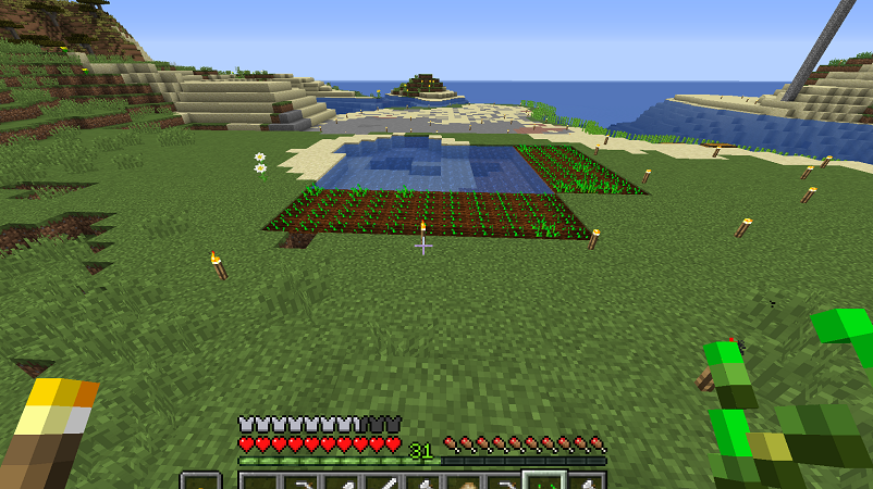 マインクラフト 8 畑の整備と孤高のカボチャと贅沢なクワ みにまるなひげ