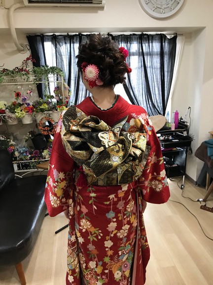 編み込みアップ
