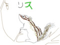 [現代の生き物][陸の生き物][雑食][森][小動物][樹上生活]お絵かきしりとり  「 リス 」 （シマリス）