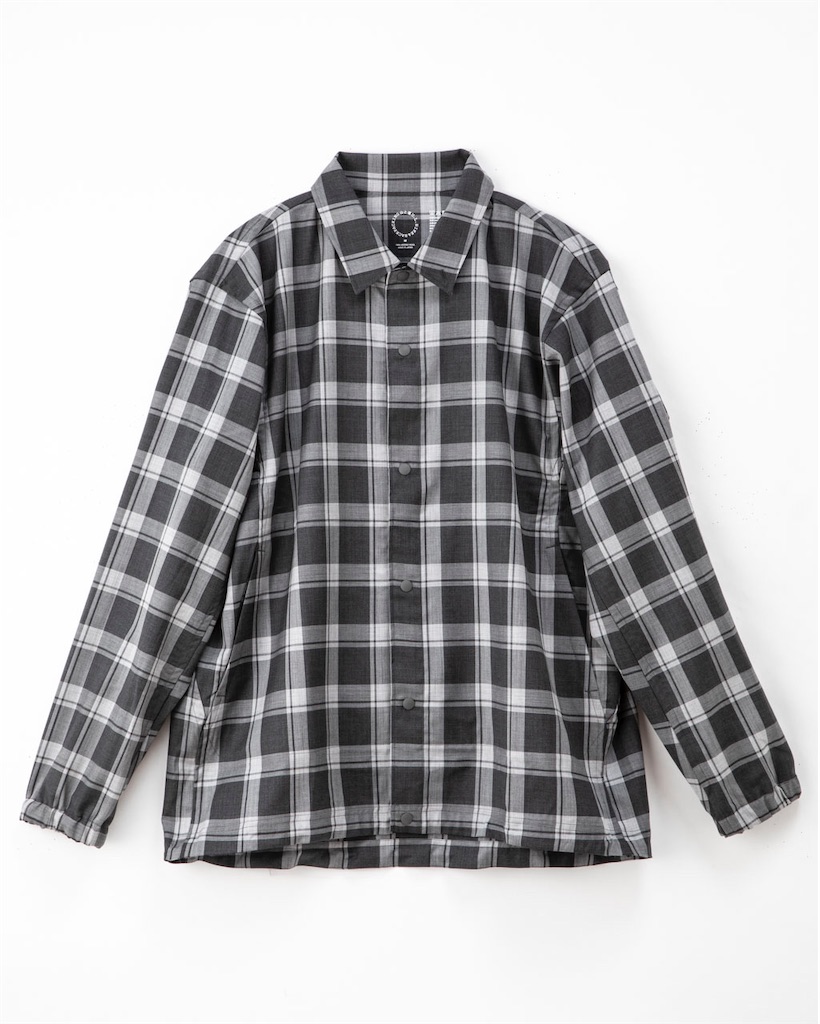 山と道　β Merino Coach Shirt Jacket ネイビーチェック