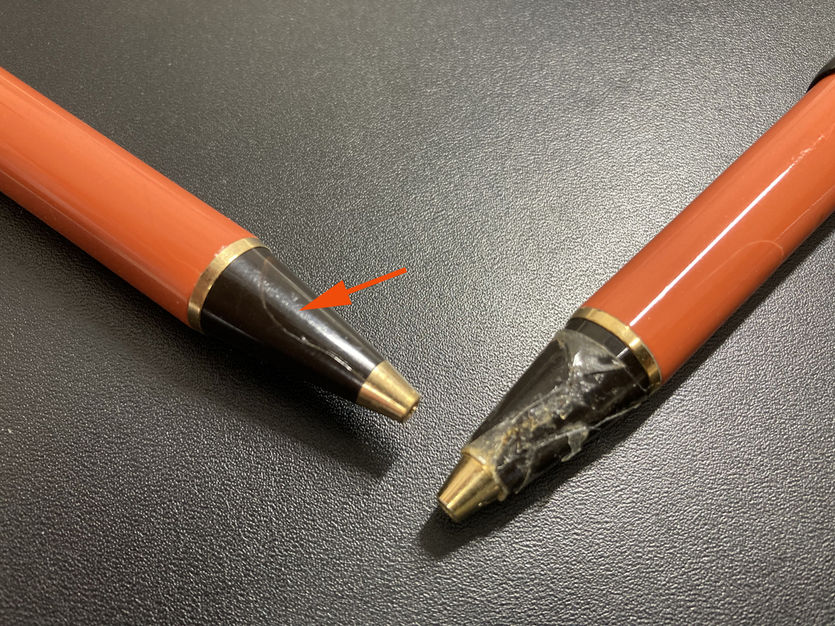 ボールペンのグリップ割れ修理 / Montblanc Hemingway - 筆記具工房
