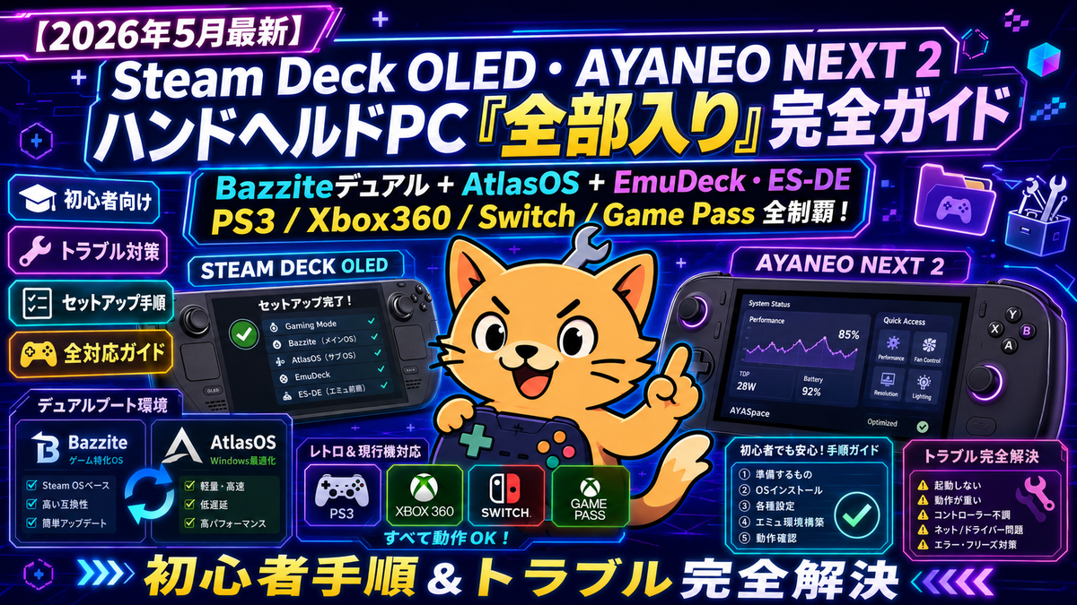 2026年5月最新】Steam Deck OLED・AYANEO NEXT 2 ハンドヘルドPC「全部