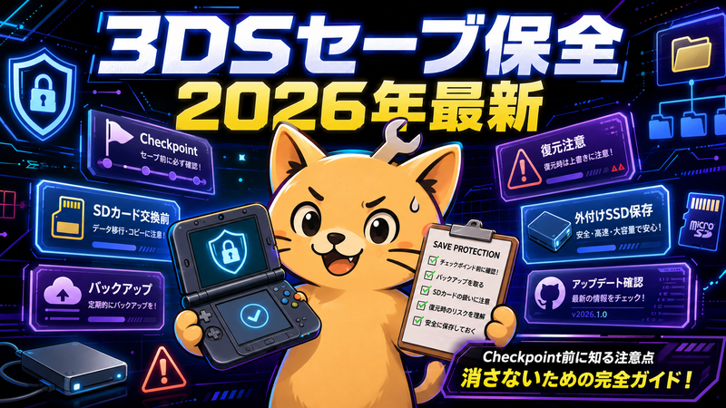 2026年最新 3DSのセーブデータを消さない完全ガイド Checkpoint前に