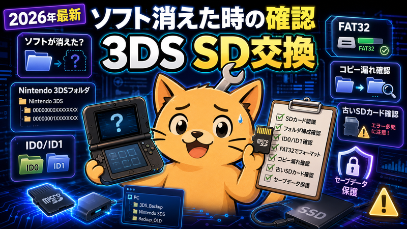 2026年最新 3DSのSDカード交換後にソフトが消えた時の確認ポイント