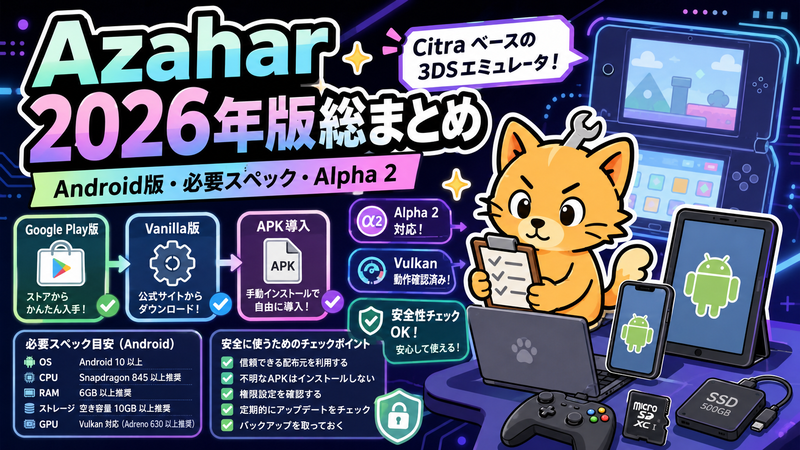 Azaharとは？3DSエミュの基本・Android版・Alpha 2注意点を2026年版で総まとめ