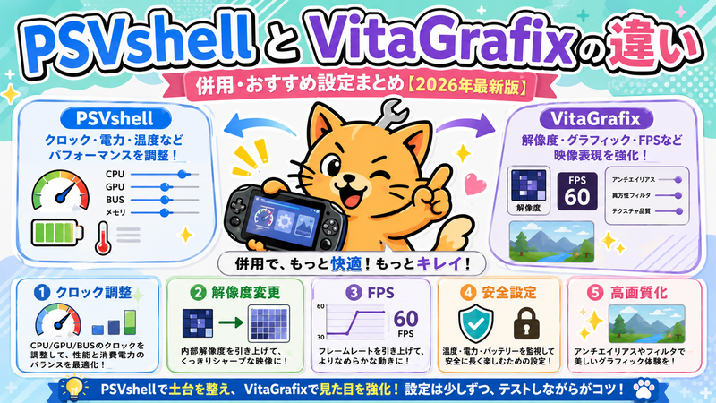 【2026年最新版】PSVshellとVitaGrafixの違い・併用・おすすめ設定まとめ