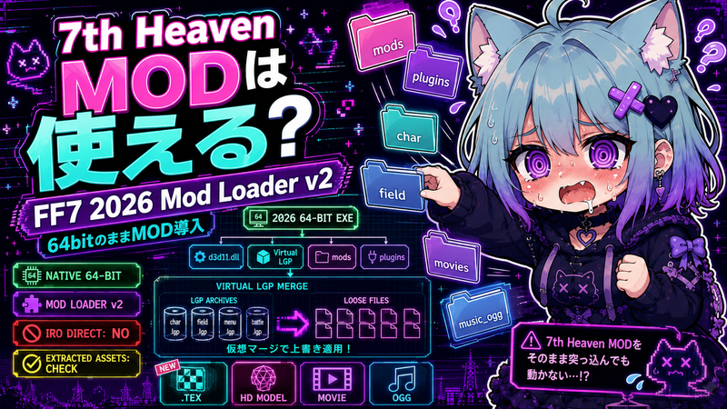 FF7 2026年Steam版Mod Loader v2の導入方法｜7th Heaven用MODは使える