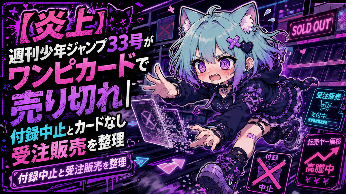 炎上】週刊少年ジャンプ33号がワンピカードで売り切れ｜付録中止と