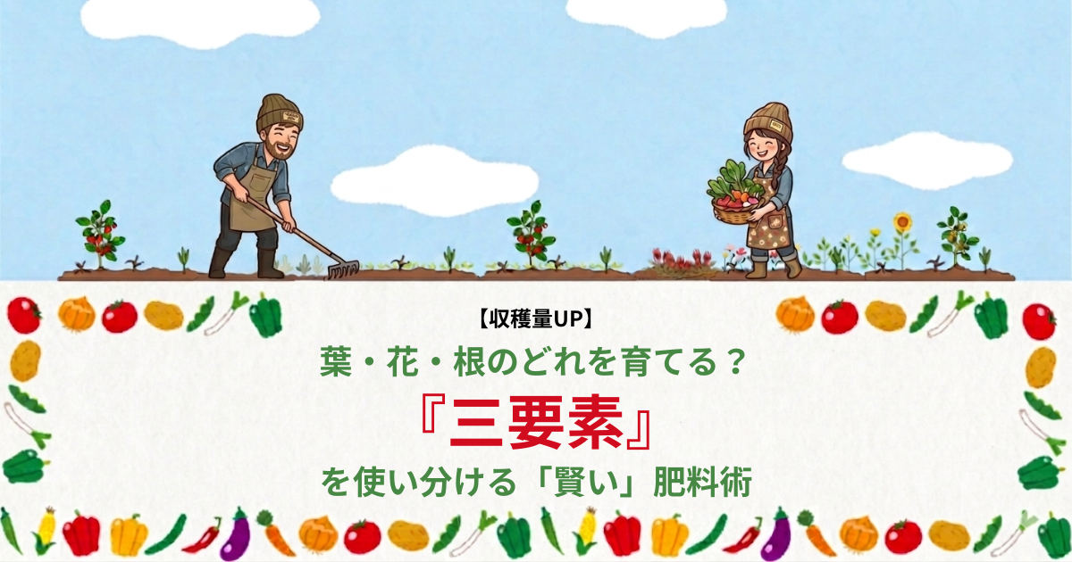 【収穫量UP】葉・花・根のどれを育てる?三要素を使い分ける「賢い」肥料術 - 陽葵のベランダ菜園帖