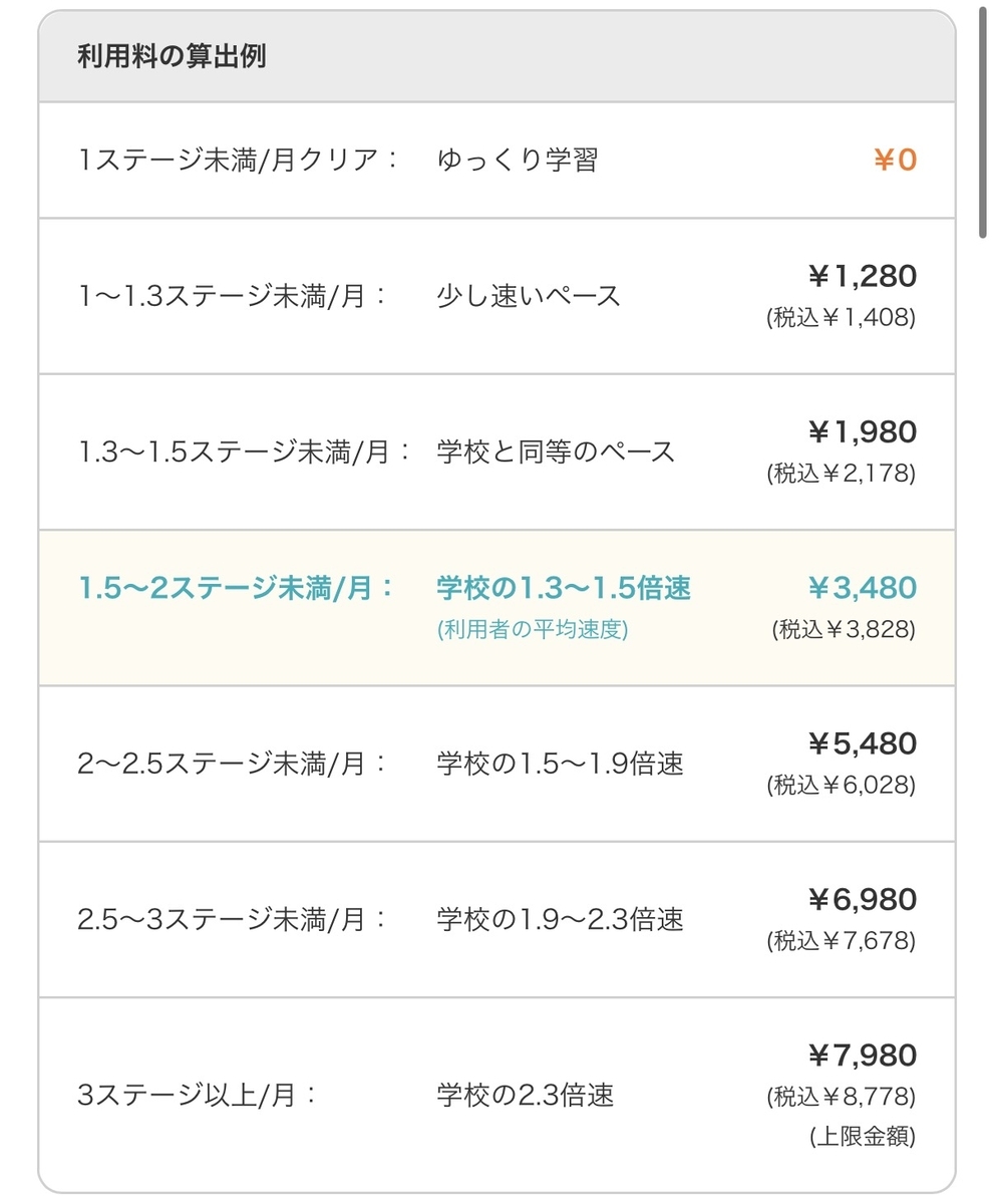 RISU算数　料金　ややこしい