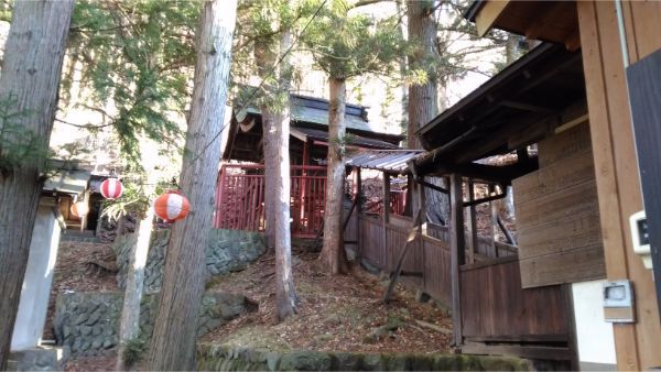 松尾神社本殿の遠景