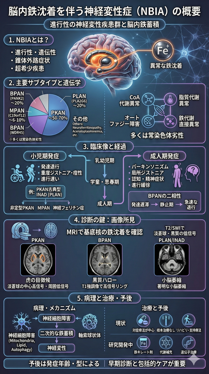 NBIA（脳内鉄沈着神経変性症）の診断と治療｜PKAN等のMRI所見「Eye of