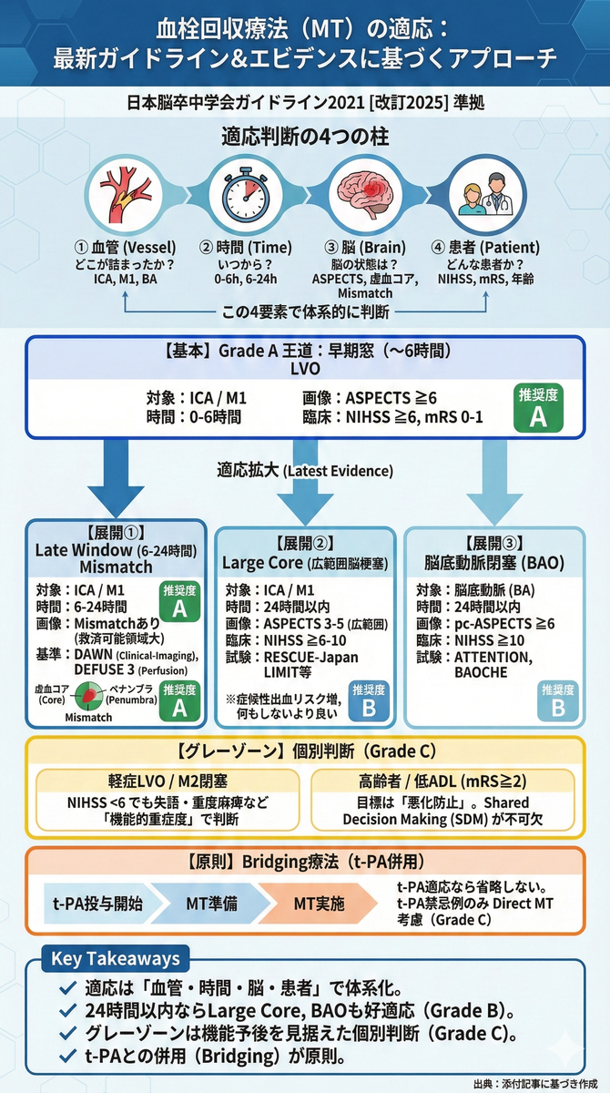 血栓回収療法の適応：最新ガイドラインと臨床試験に基づく実践的