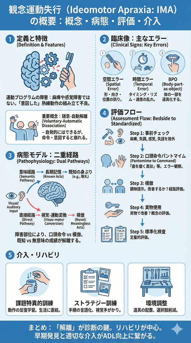 観念運動失行（Ideomotor Apraxia）：概念・病態・診察法の総説 - 医知