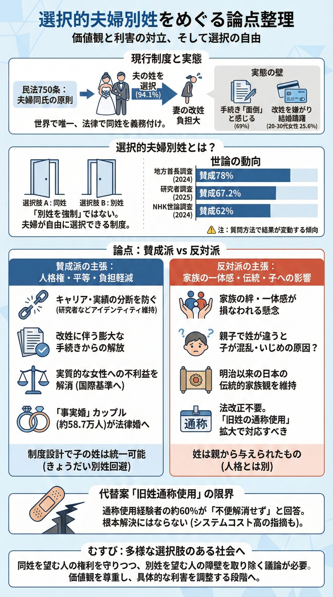 夫婦 別姓 デメリット