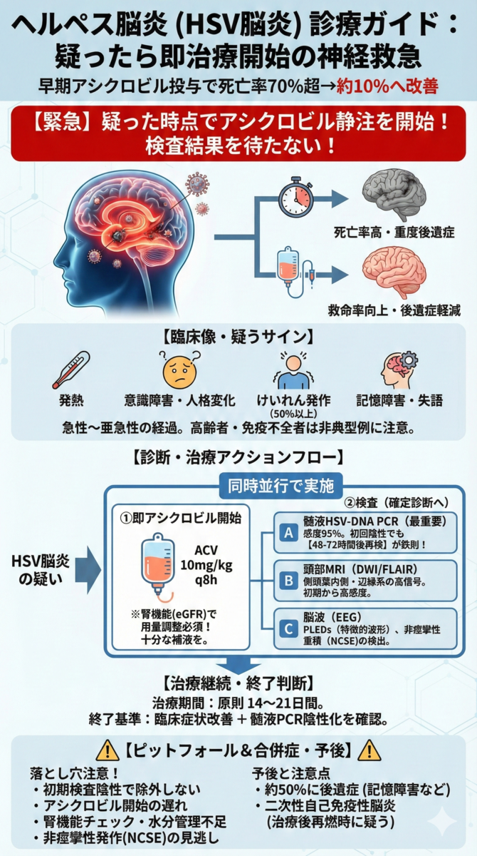 ヘルペス脳炎(HSV脳炎)の診断と治療