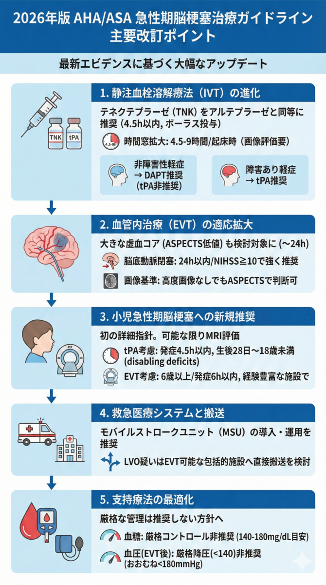 2026年版AHA/ASA急性期脳梗塞治療ガイドラインの概要と改訂ポイント