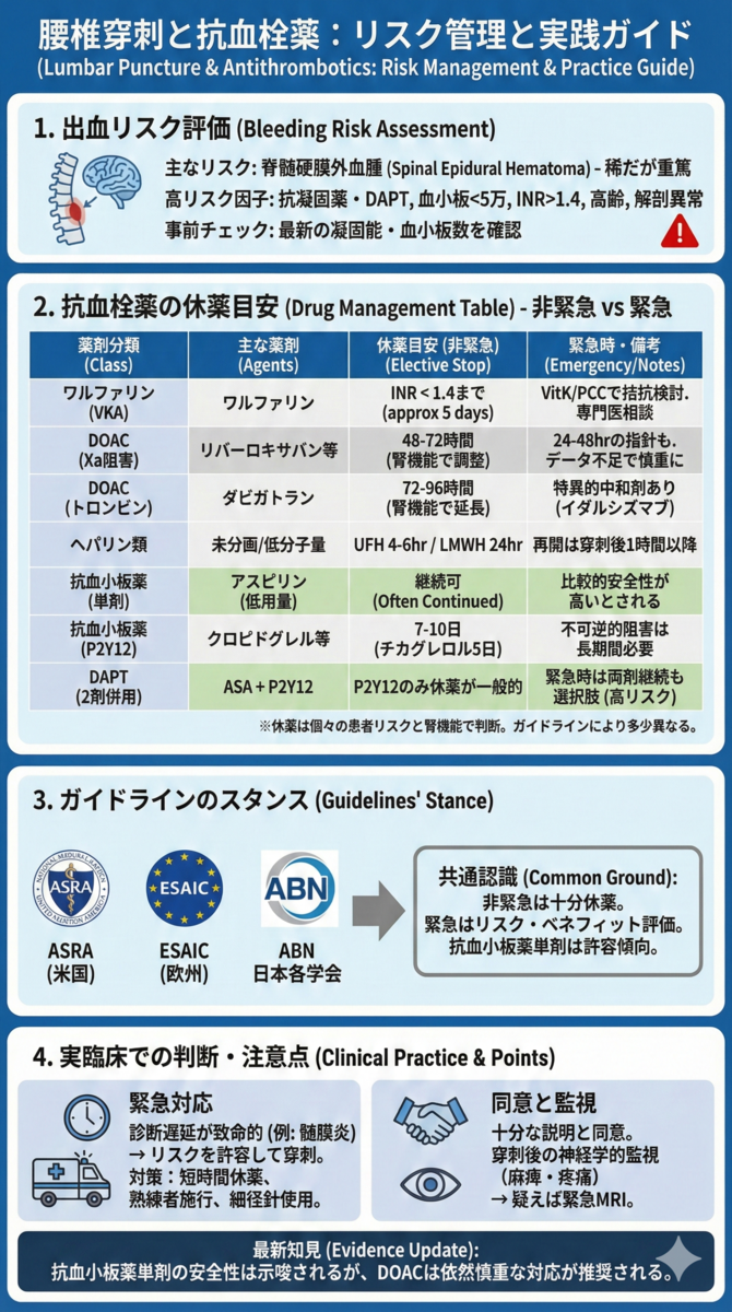 DOAC・抗血小板薬服用患者における腰椎穿刺の最新エビデンス