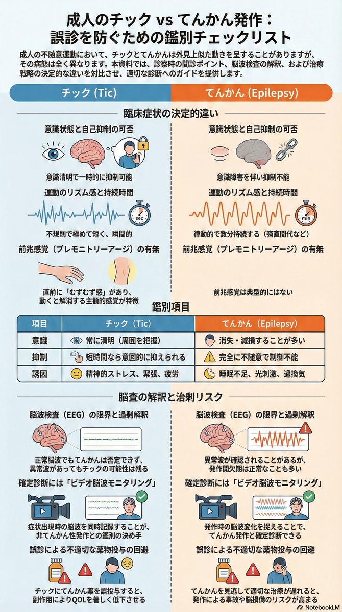 成人のチックとてんかん発作の鑑別ポイント - 医知創造ラボ ～脳神経