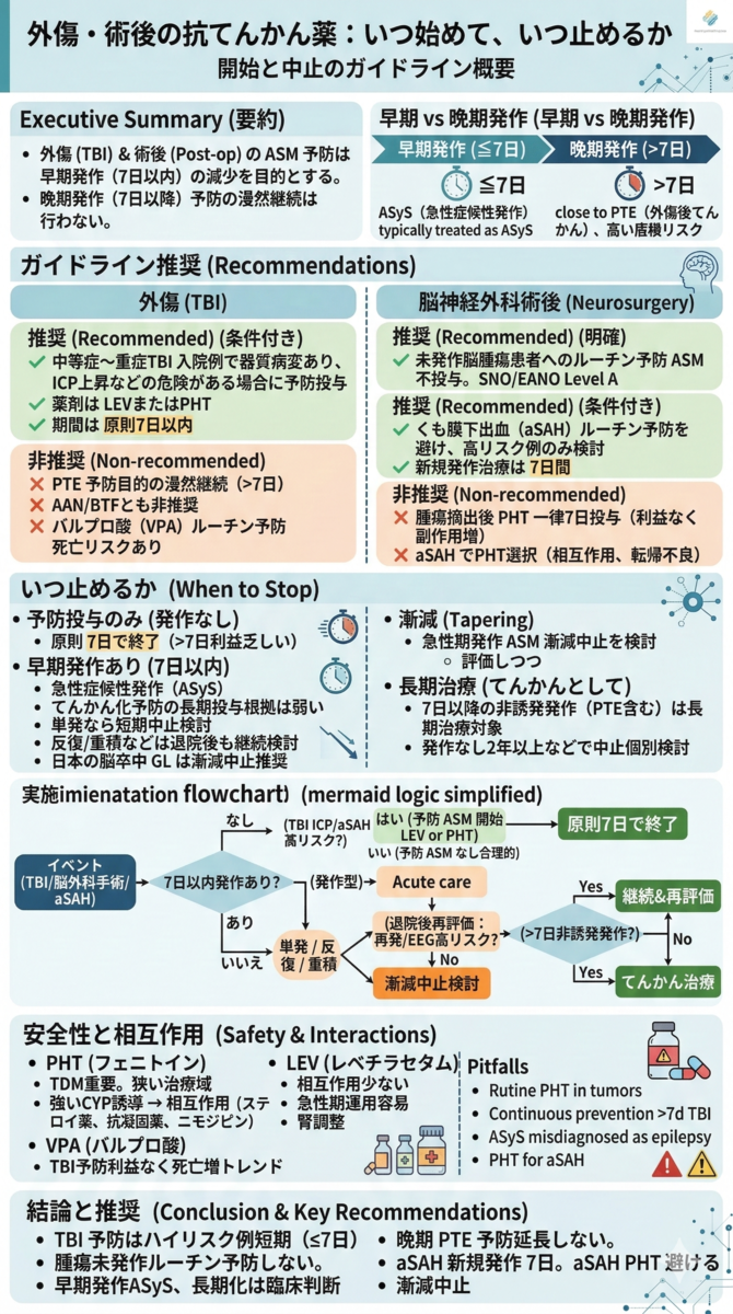 外傷・術後の抗てんかん薬：いつ始めて、いつ止めるか - 医知創造ラボ