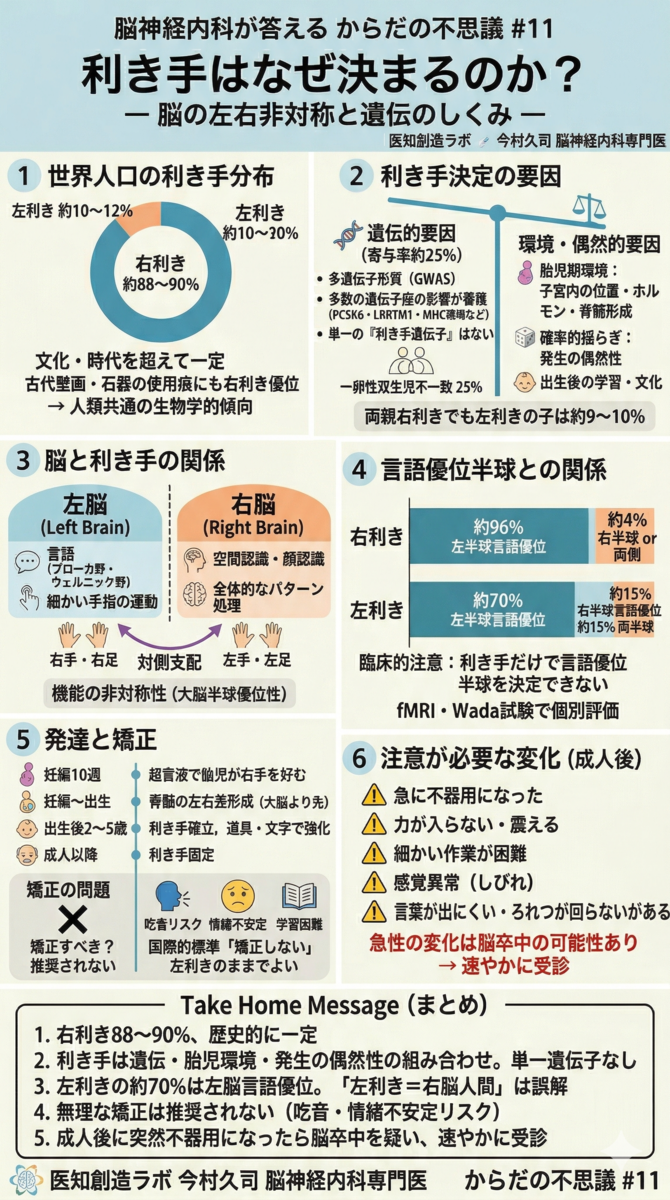 利き手 いつ 決まる