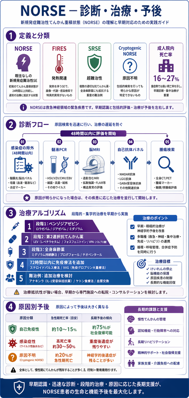 新規発症難治性てんかん重積状態（NORSE）包括レビュー - 医知創造ラボ