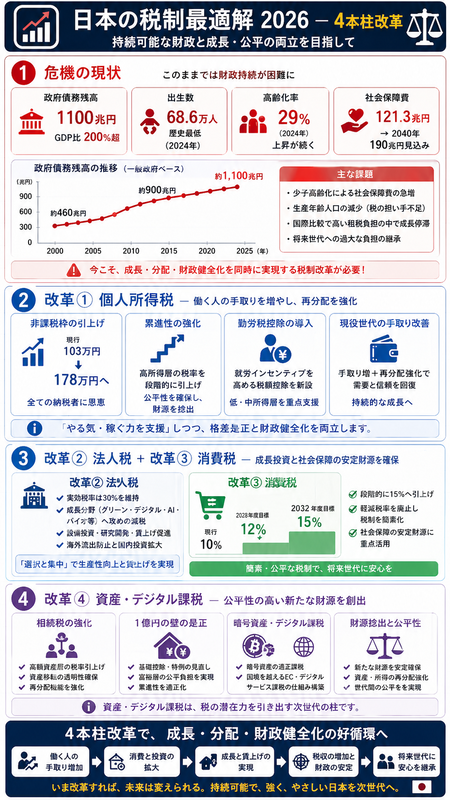 日本の税制の最適解：2026年以降の社会・経済環境を踏まえて - 医知