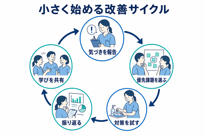 小さなリスクを共有し、優先課題を選び、対策を試して学ぶ改善サイクル