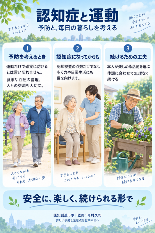 認知症と運動：予防、毎日の暮らし、続ける工夫