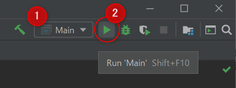 実行クラスを選択して実行する