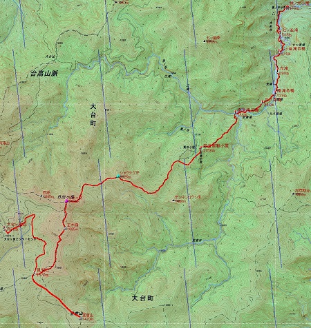 20141122大台ヶ原山地図2日目
