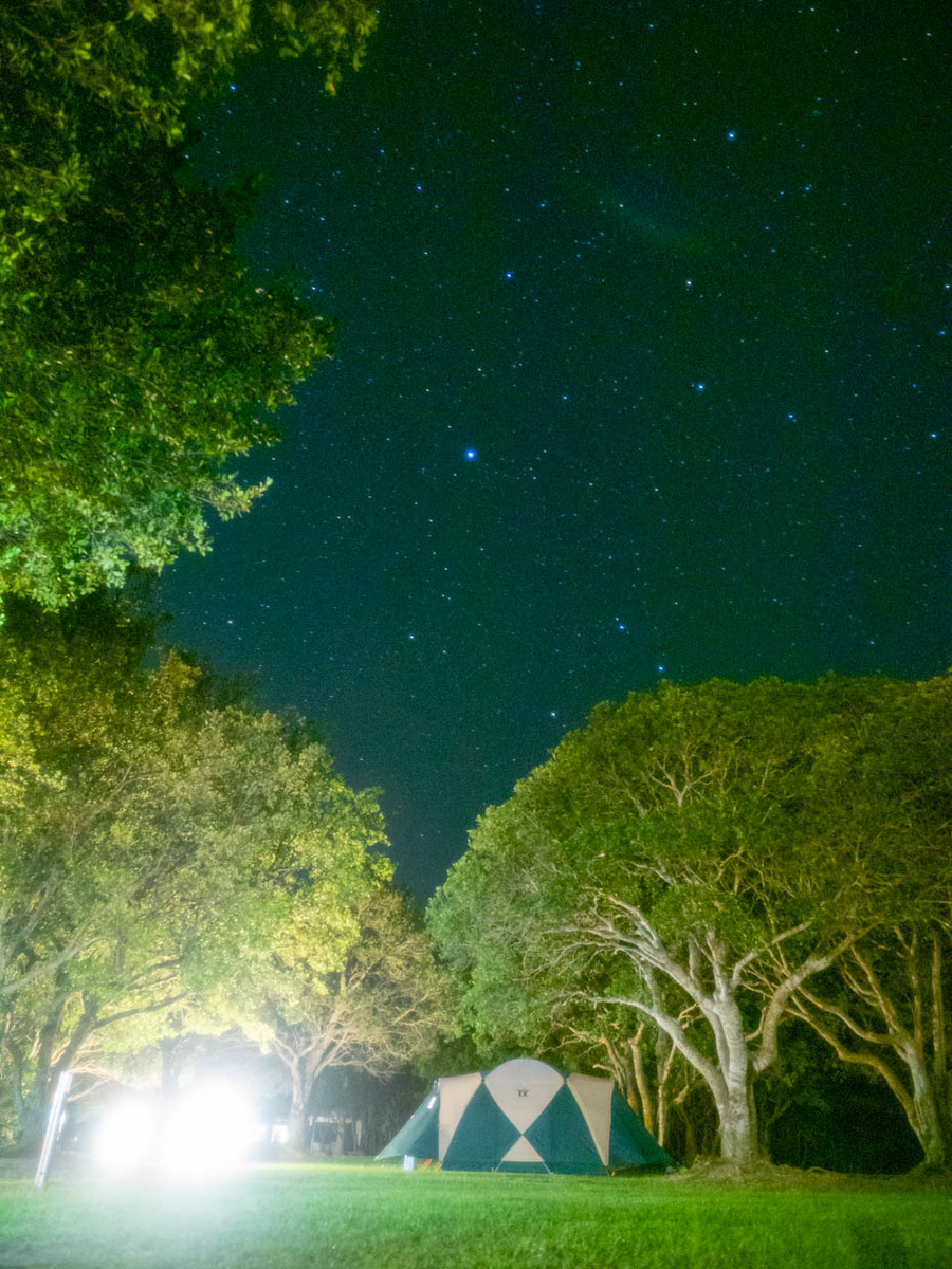 須ノ川公園キャンプ場の夜
