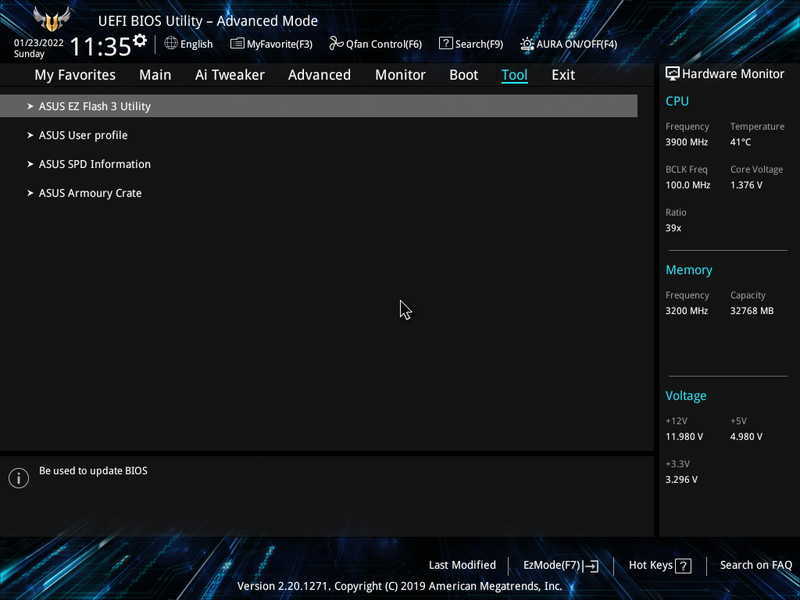 ASUS TUF GAMING X570-PLUS の UEFI 更新 ～ Windows11 install