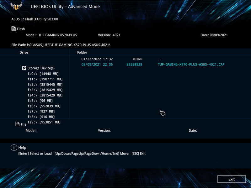 ASUS TUF GAMING X570-PLUS の UEFI 更新 ～ Windows11 install